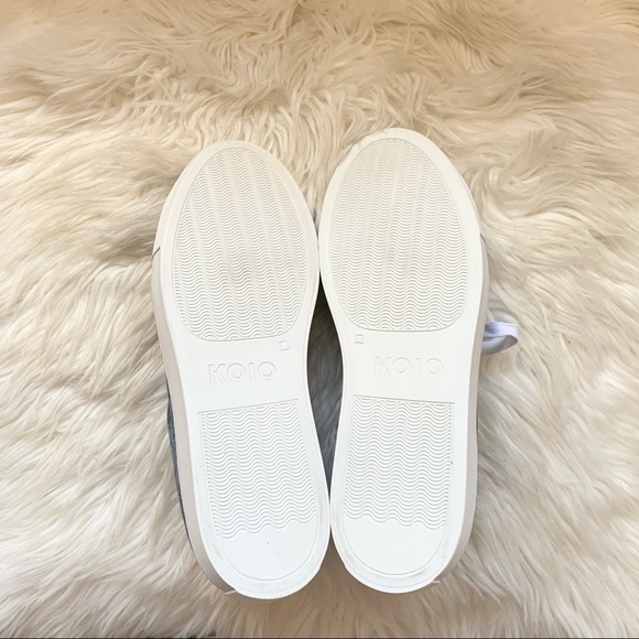 New! Rare Limited Edition KOIO Logo Acid Wash Infinity Denim Sneakers - Picture 12 of 13